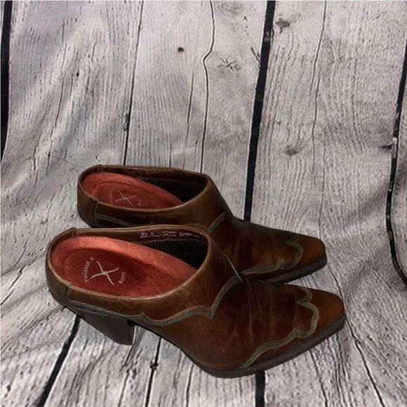 Twisted X Women’s High Heel Mule Western Dark Brown Leather Size 8.5 Slip-On - Picture 3 of 7